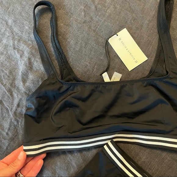 NWT Solid & Striped Katie black white bikini swimsuit Large - Picture 3 of 8